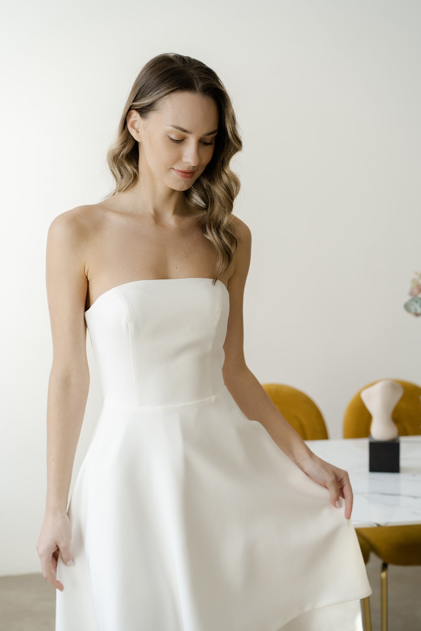 High low skirt • short wedding dress • elegant bridal gown