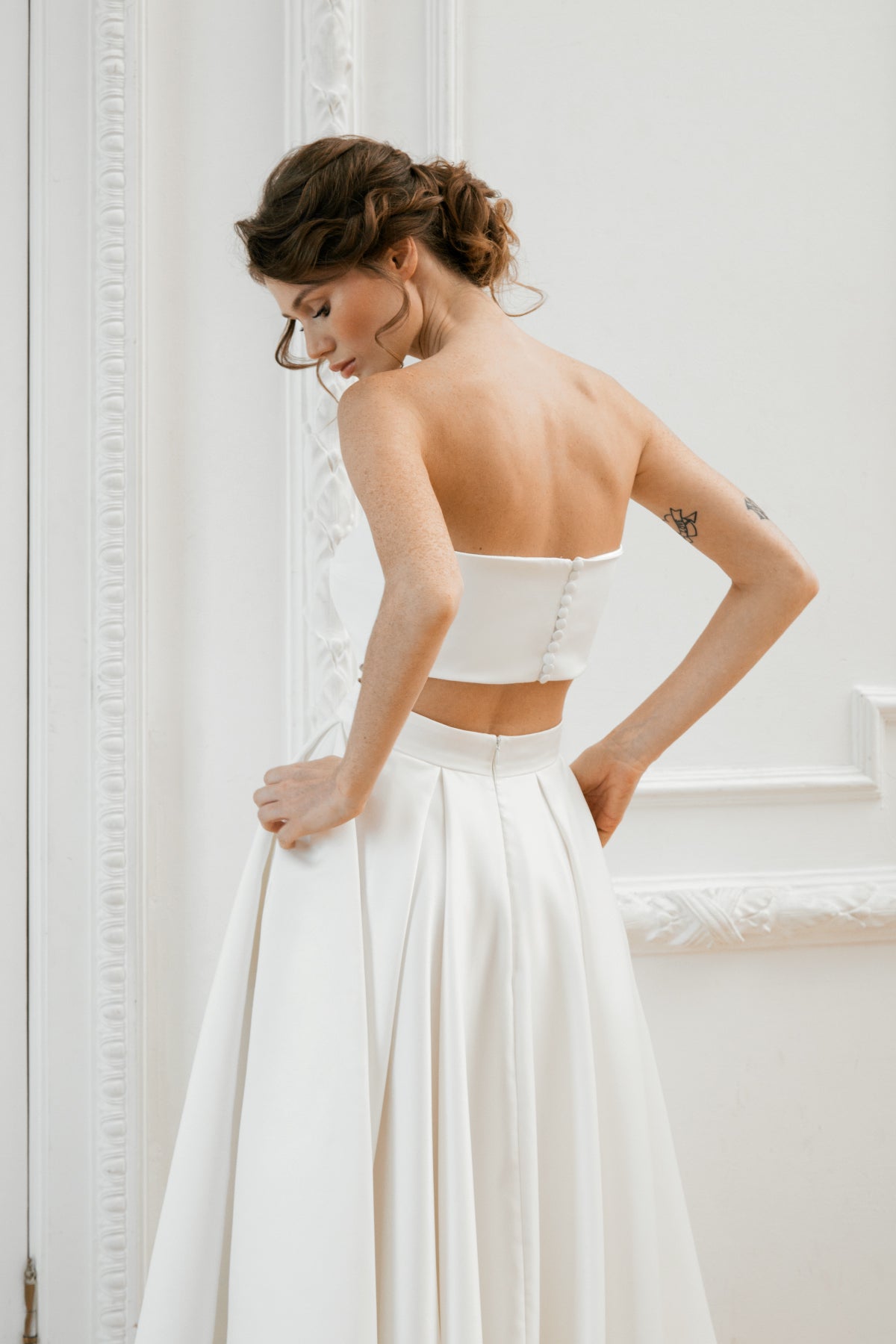 White crop top outlet wedding