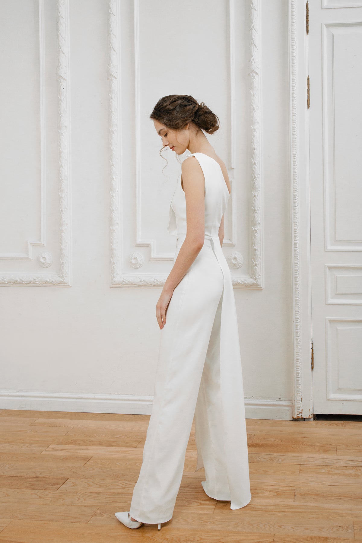 Rita | Simple Dresses | Short Jumpsuit Wedding Dress With Detachable  Overskirt