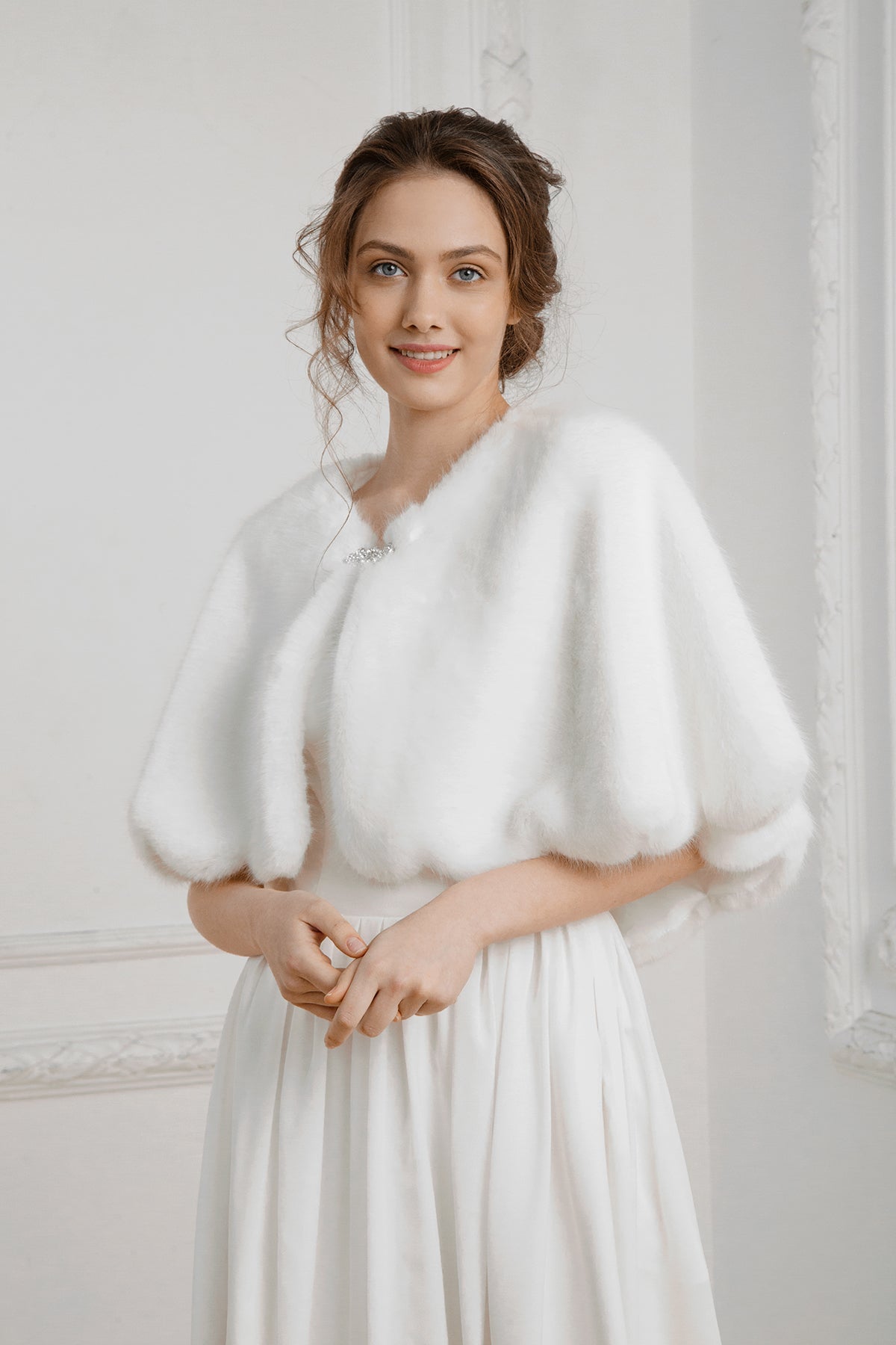 Faux fur wrap • faux fur • bridal cape • wedding cape
