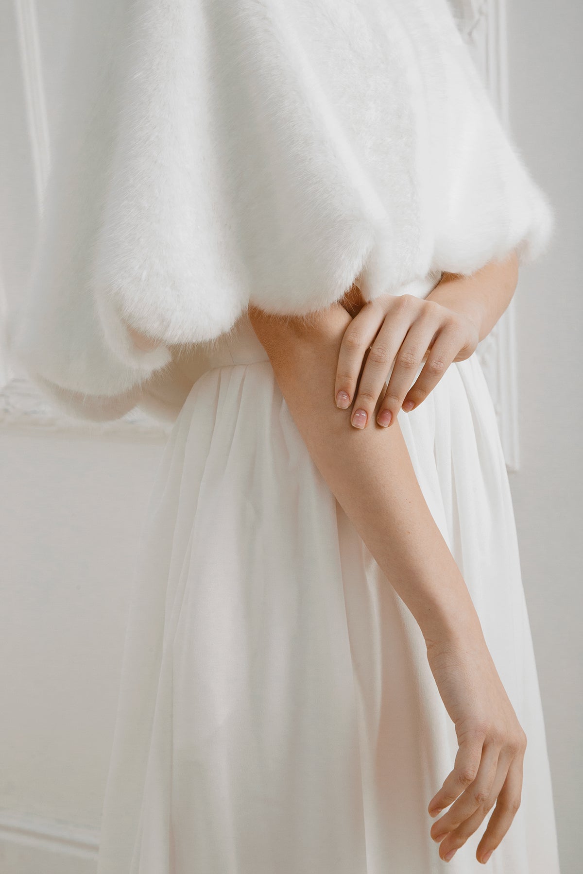 Faux fur wrap • faux fur • bridal cape • wedding cape