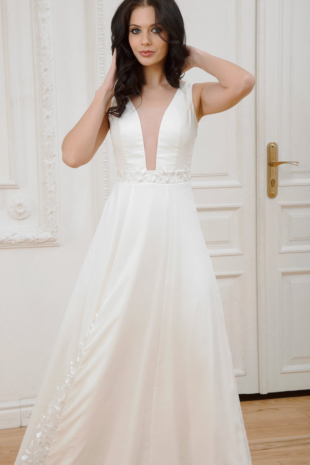 Chiffon wedding dress • simple wedding dress • minimalist wedding dress • elegant boho wedding dress • sexy wedding dress