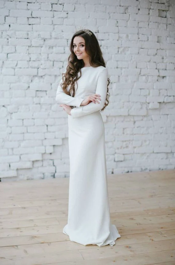 Long sleeve wedding dress • winter wedding dress • lace wedding dress