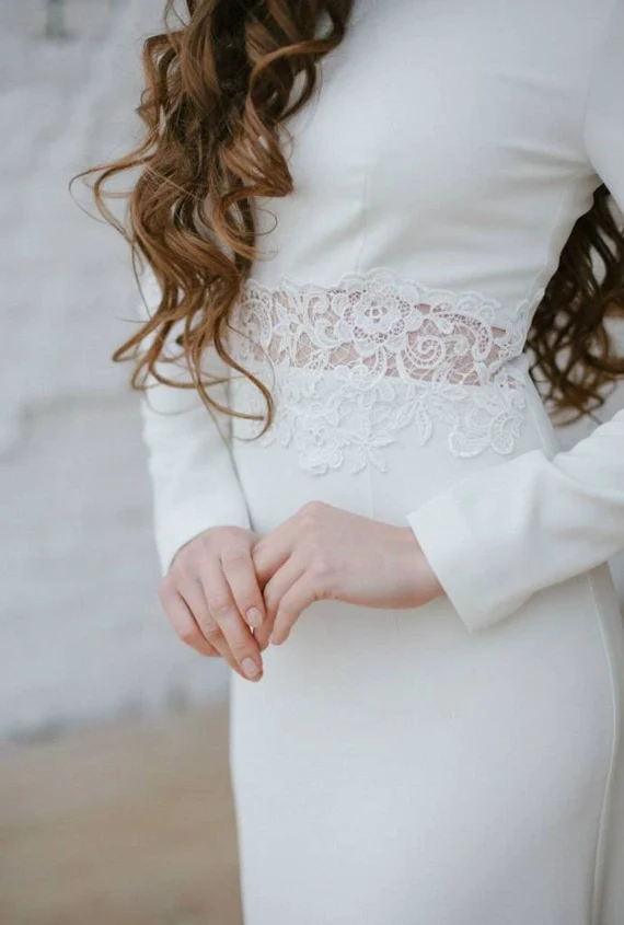 Long sleeve wedding dress • winter wedding dress • lace wedding dress