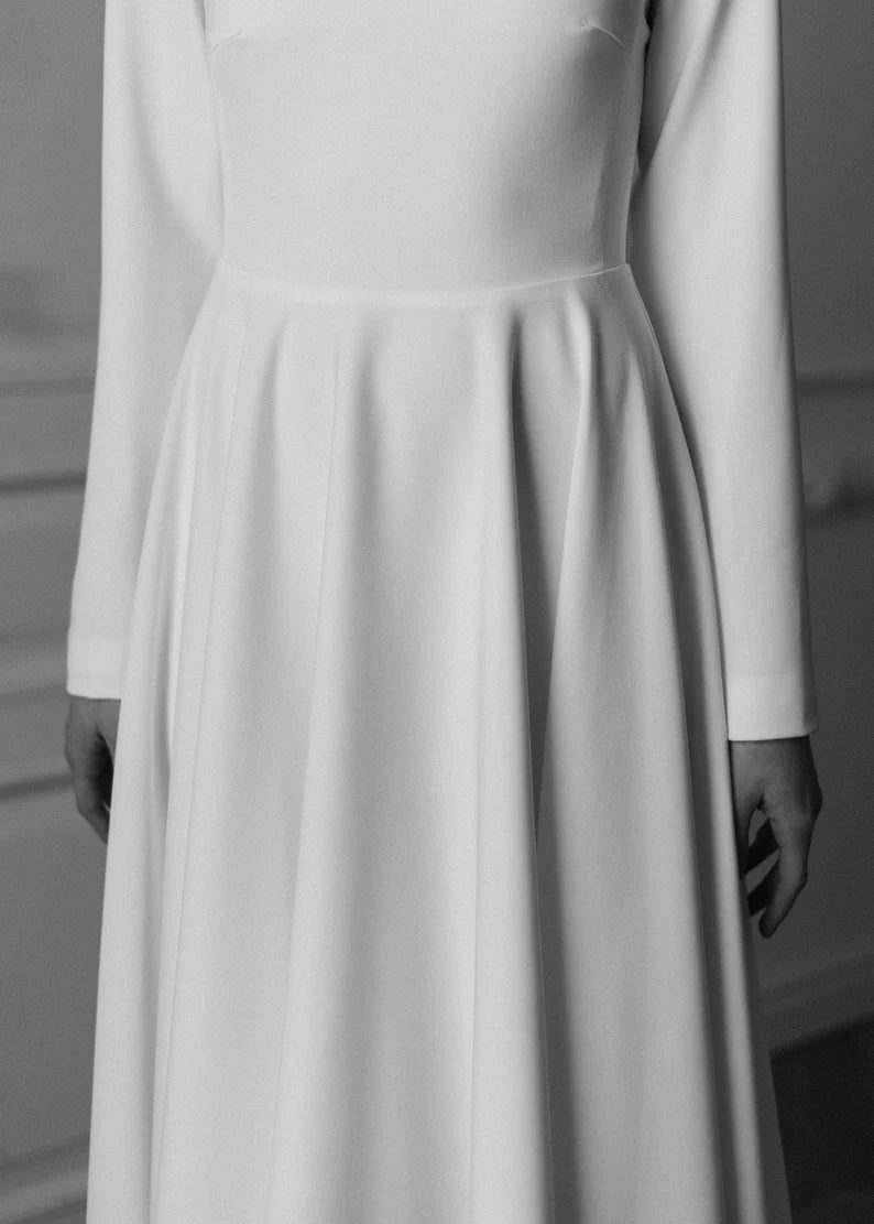 High low skirt • minimalist wedding dress • unique wedding dress