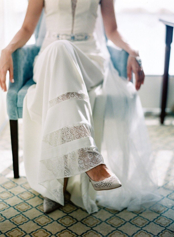 Boho wedding dress • lace wedding dress with open back